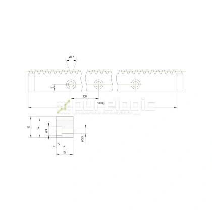 Рейка косозубая RH1-1515 фото