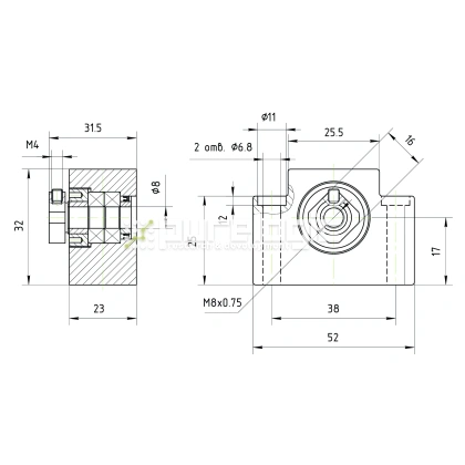 Опора ШВП подшипниковая BK8-C5 фото