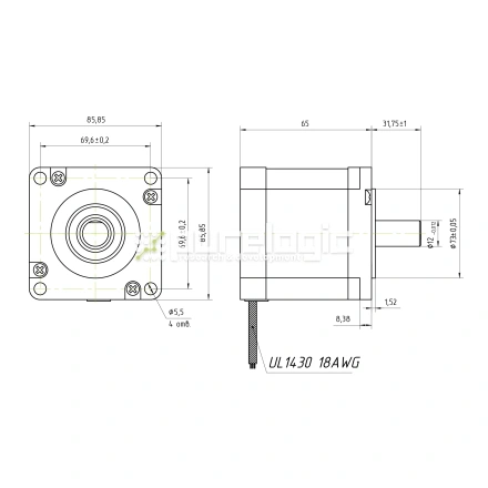 Двигатель шаговый FL86STH65-2808A фото