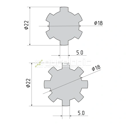 Шлицевой вал SS-18x22 фото