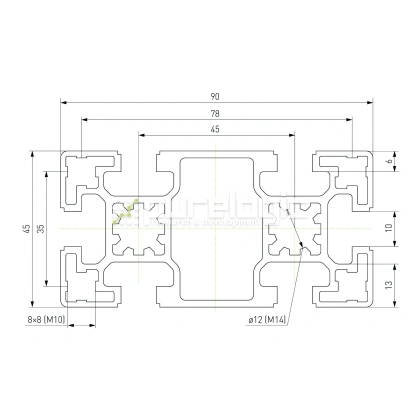 Профиль алюминиевый HXB4590BB-10 фото