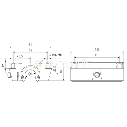 Модуль опорный удлиненный TBR30L фото