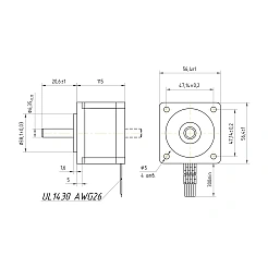 Двигатель шаговый FL57STH115-2804A