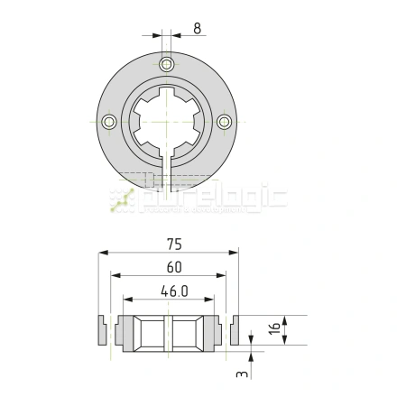 Опора шлицевого вала SH-28x34 фото