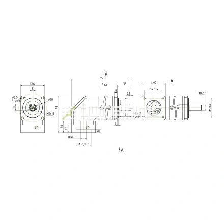 Редуктор планетарный угловой 57WPLF5K-14S фото