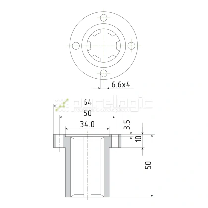 Шлицевая втулка с фланцем SNF-23x28 фото