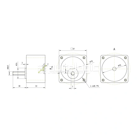 Редуктор для ШД 57GB3K (1:3) фото