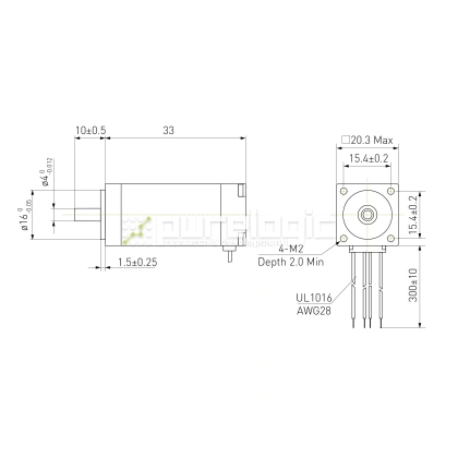 Двигатель шаговый биполярный 20CM003 фото