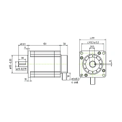 Двигатель шаговый трехфазный 3PL110H151-D19