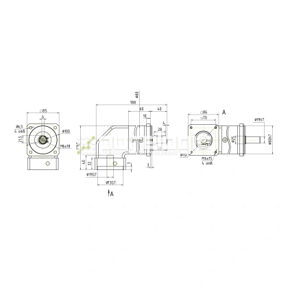 Редуктор планетарный угловой 86WPLF3K-19S фото
