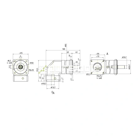 Редуктор планетарный угловой 86WPLF5K-19S фото