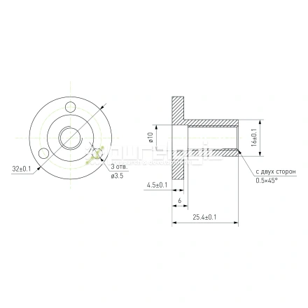 Гайка TRF-9.53x2.54 фото