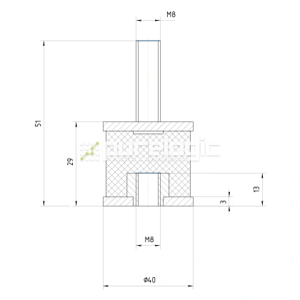 Виброопора BS4030-M8 фото