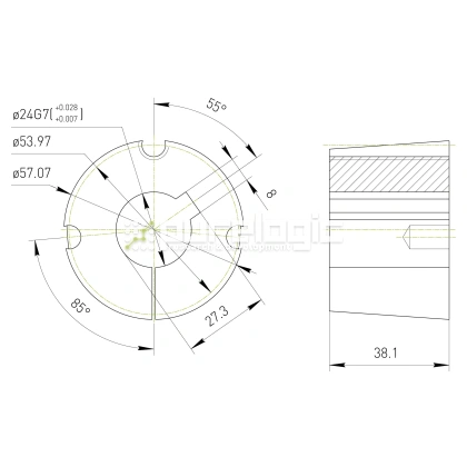 Втулка тапербуш 1615-24 фото