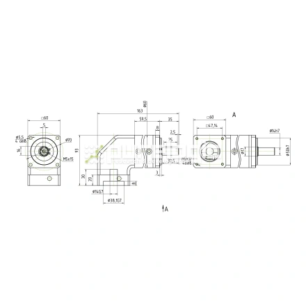 Редуктор планетарный угловой 57WPLF15K-14S фото