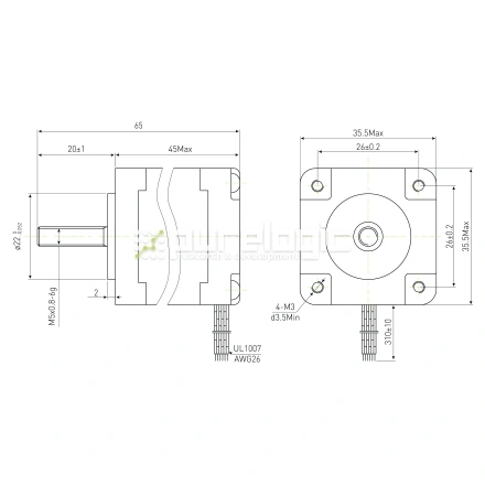 Двигатель шаговый PL35H45-M5 фото