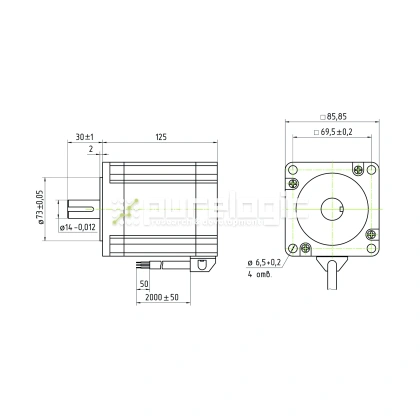 Двигатель шаговый трехфазный 3PL86H125-D14 фото