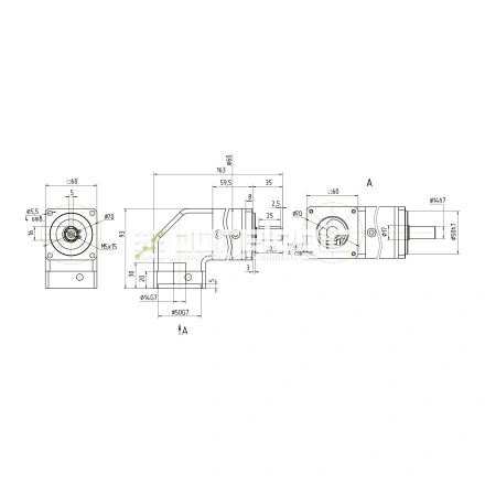 Редуктор планетарный угловой 60WPLF20K-14S фото
