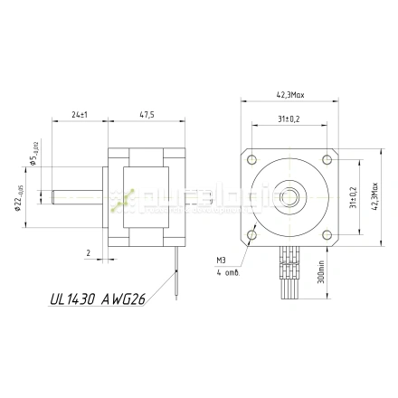 Двигатель шаговый FL42STH47-1684B фото