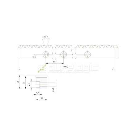 Рейка прямозубая RS2.5-2525 фото