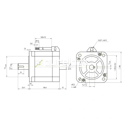 Двигатель шаговый биполярный 86CM85-SZ фото