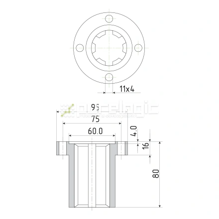 Шлицевая втулка с фланцем SNF-42x48 фото