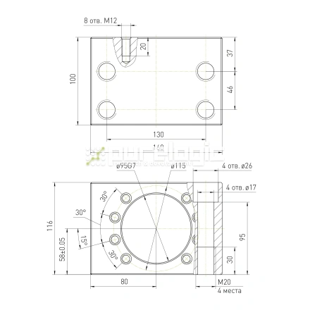 Держатель гайки ШВП MGD63-01 фото