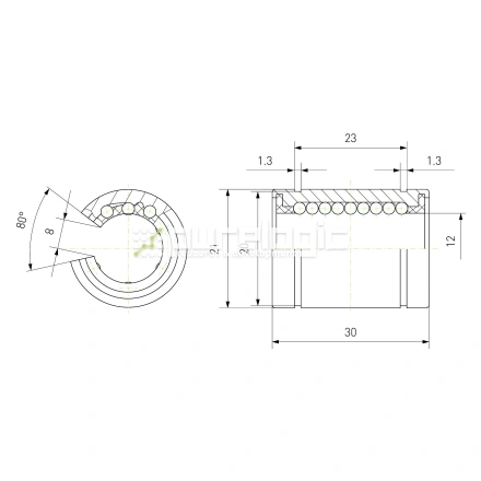 Втулка шариковая LM12-OP фото
