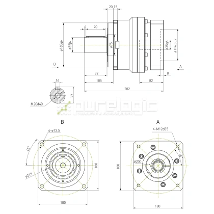 Редуктор планетарный прецизионный 180VRB5K-S55-P0 фото