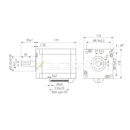 Двигатель шаговый биполярный 110CM12 фото