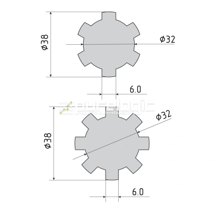 Шлицевой вал SS-32x38 фото