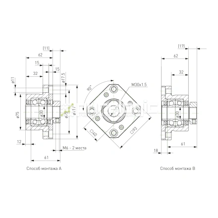Опора ШВП Hiwin FK30-C5 фото