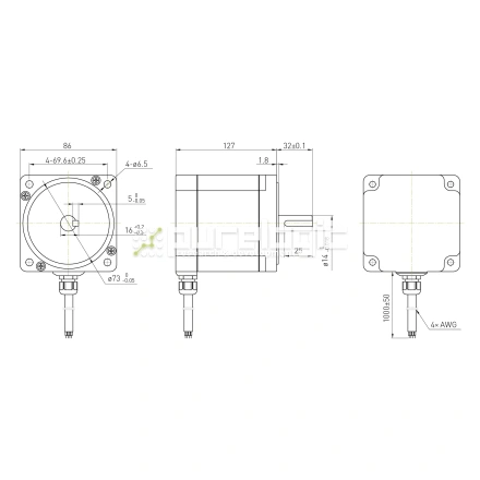 Двигатель шаговый IP65 86CM85-FS фото