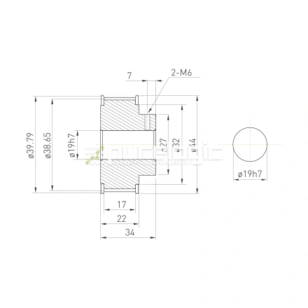 Шкив зубчатый BLA-25-5M-15-B-H19 фото