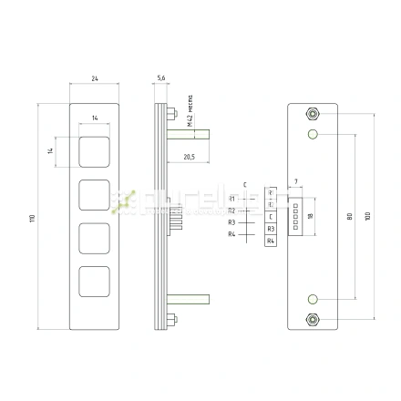 Промышленная клавиатура CT-KPS10-4TMM фото