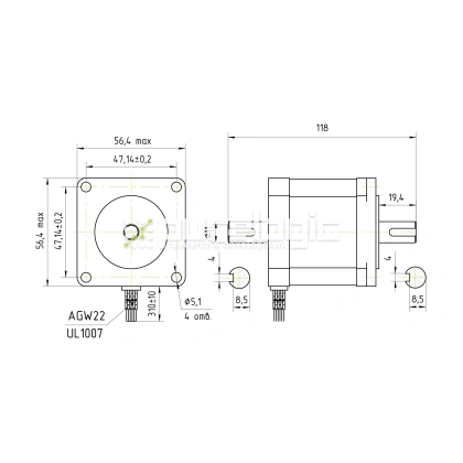 Двигатель шаговый PL57HD76-D11K фото